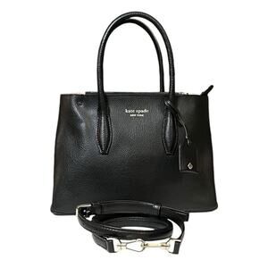 Kate Spade Eva Small Top Zip Satchel Black Tote Crossbody Removable Strap Charm